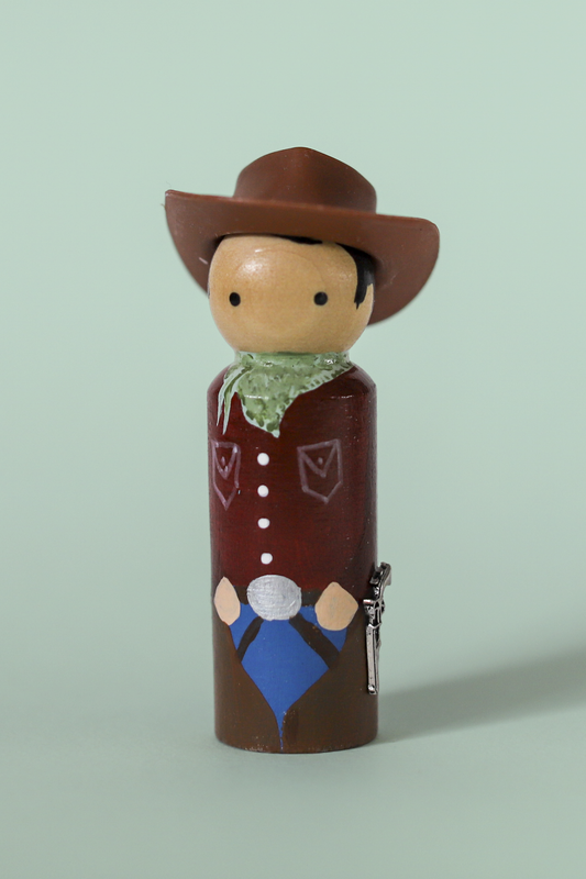 Handpainted Wooden Cowboys - 3.5" Western Collectible Figurines