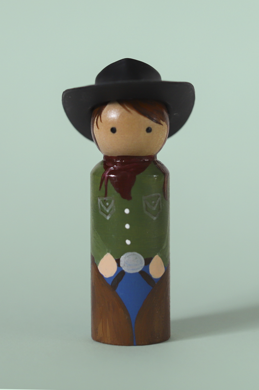 Handpainted Wooden Cowgirls - 3.5" Western Collectible Dolls