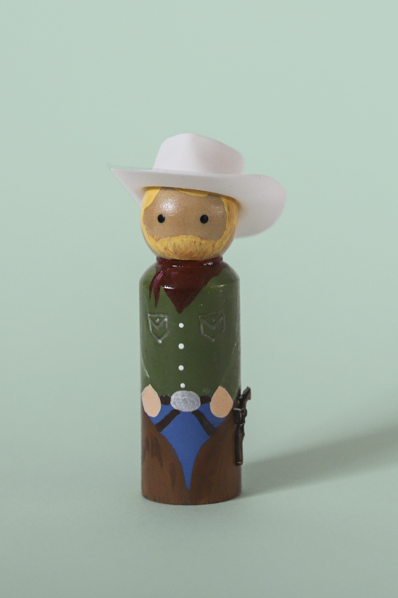 Handpainted Wooden Cowboys - 3.5" Western Collectible Figurines