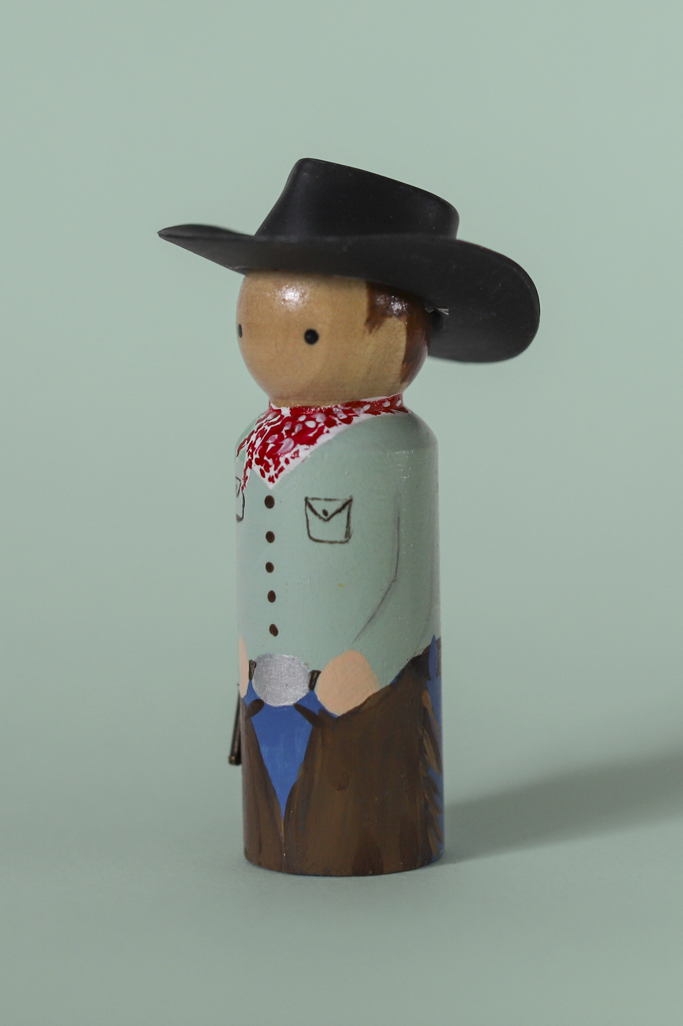 Handpainted Wooden Cowboys - 3.5" Western Collectible Figurines