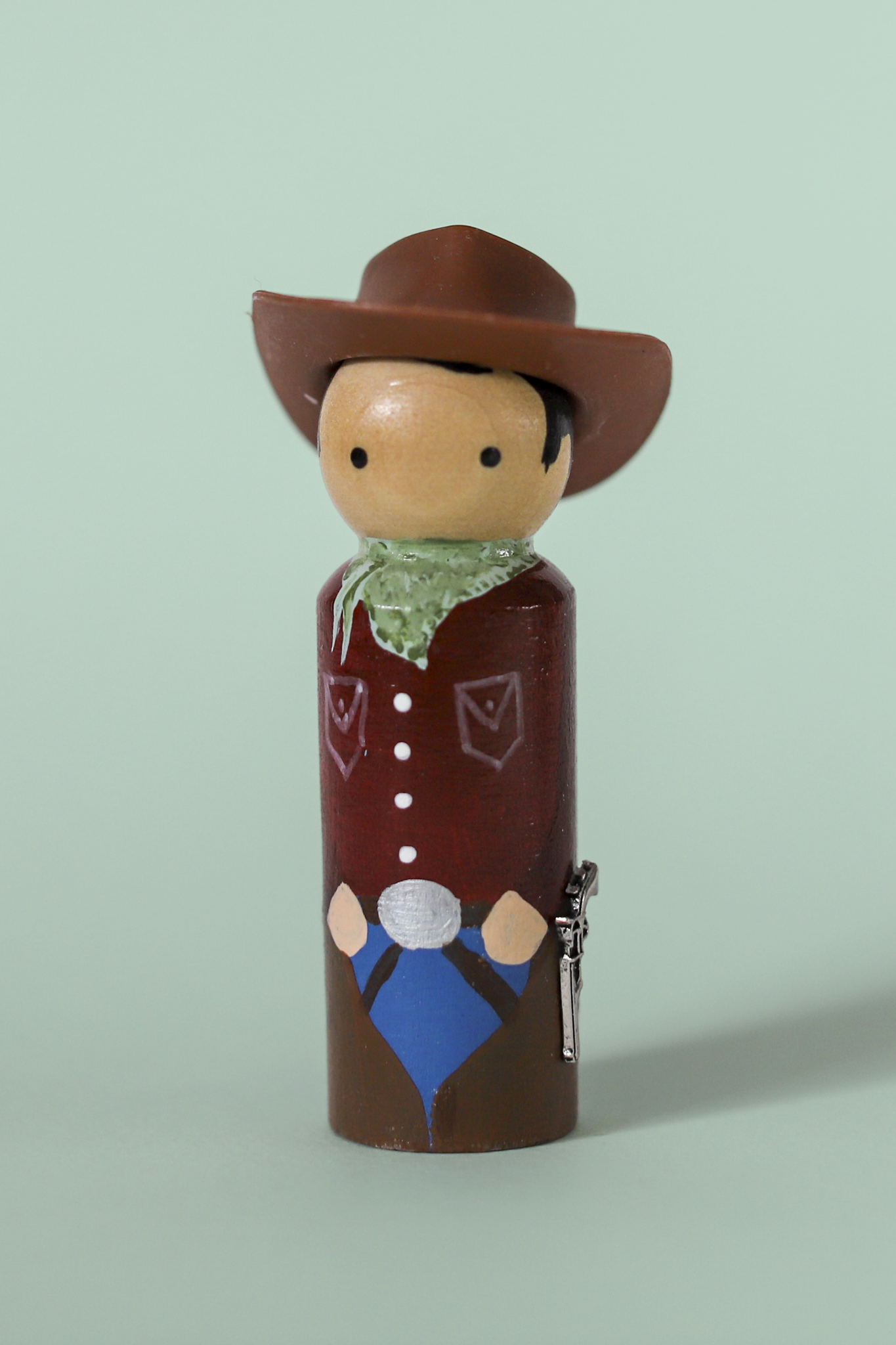 Handpainted Wooden Cowboys - 3.5" Western Collectible Figurines