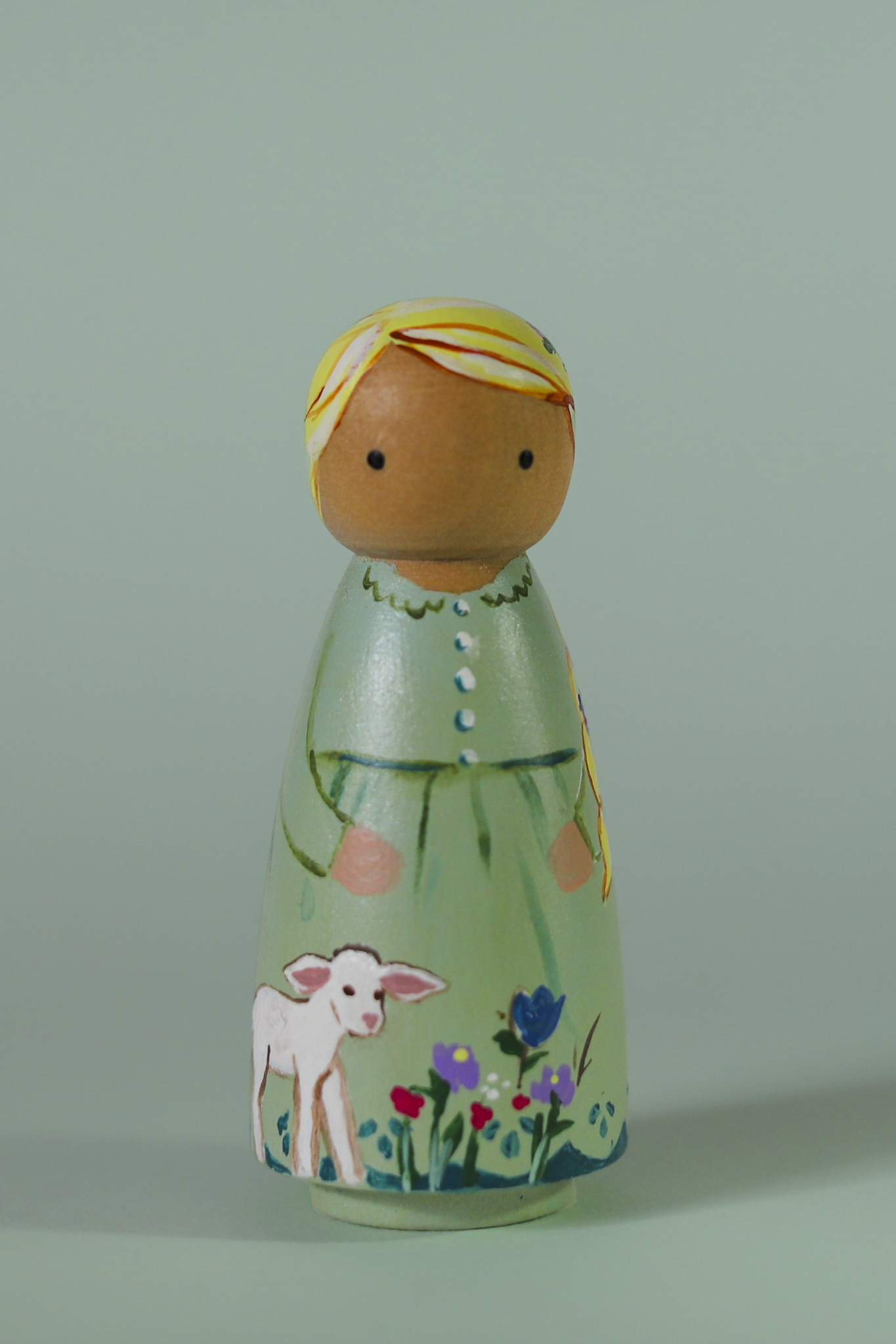 Handpainted Garden Girls - 3.5" Wooden Dolls Artisan Collectibles