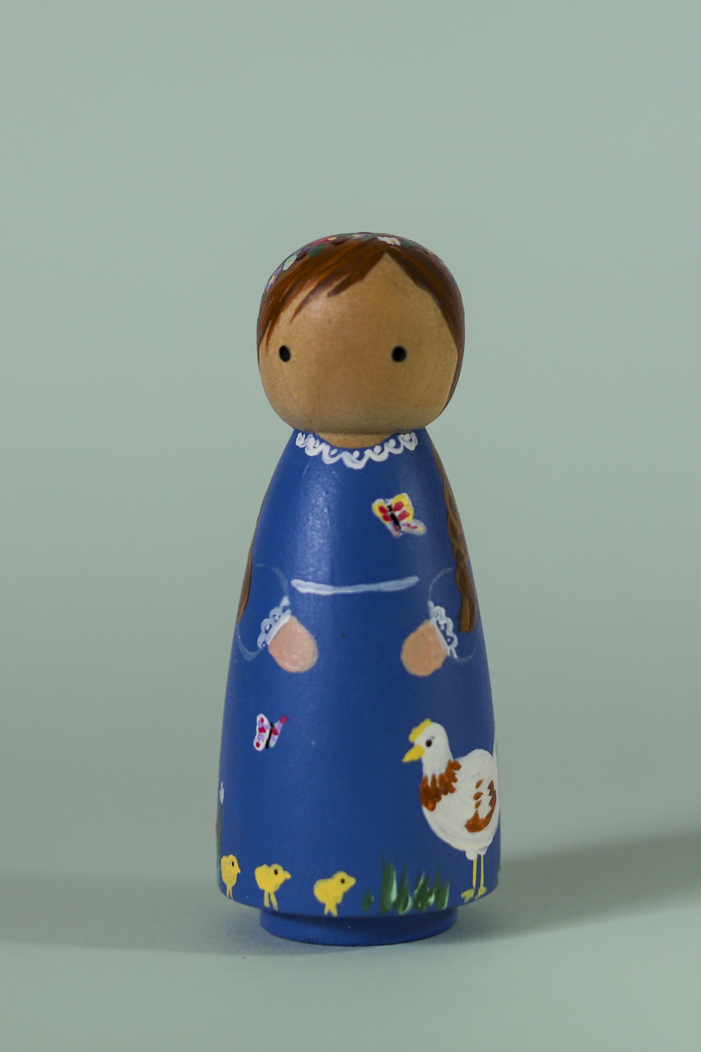 Handpainted Garden Girls - 3.5" Wooden Dolls Artisan Collectibles