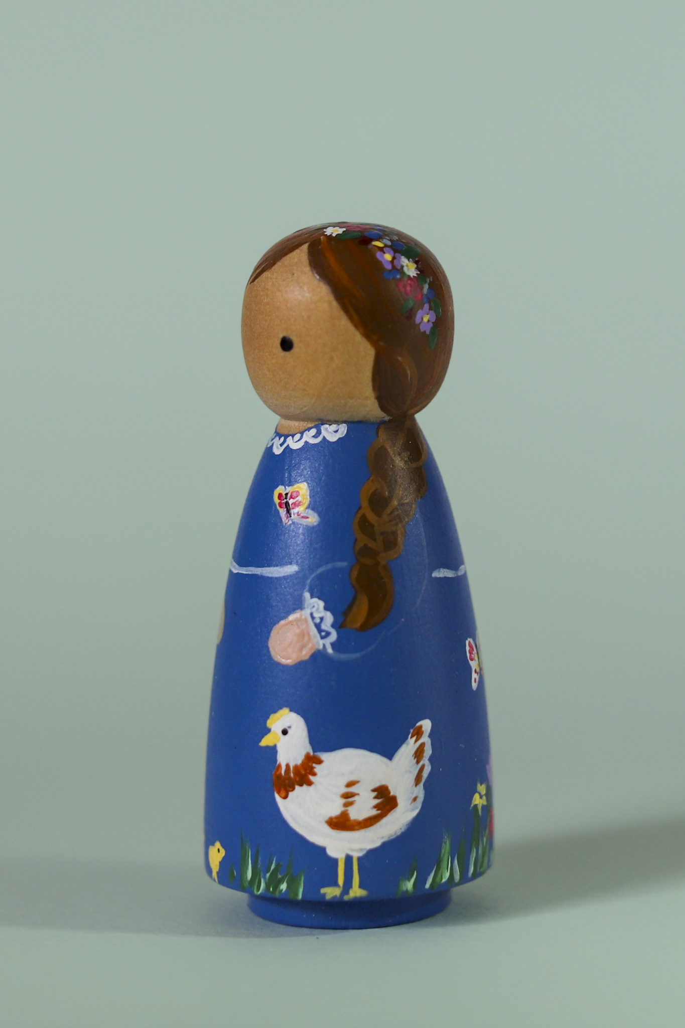 Handpainted Garden Girls - 3.5" Wooden Dolls Artisan Collectibles