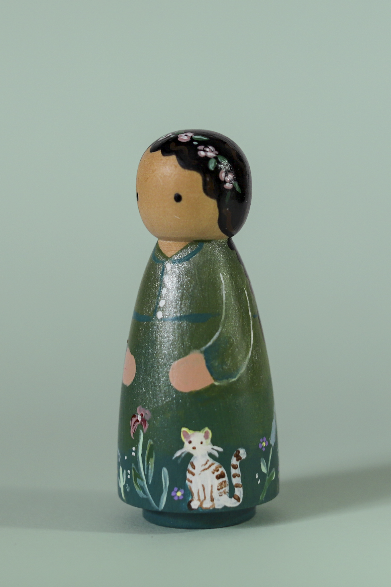 Handpainted Garden Girls - 3.5" Wooden Dolls Artisan Collectibles