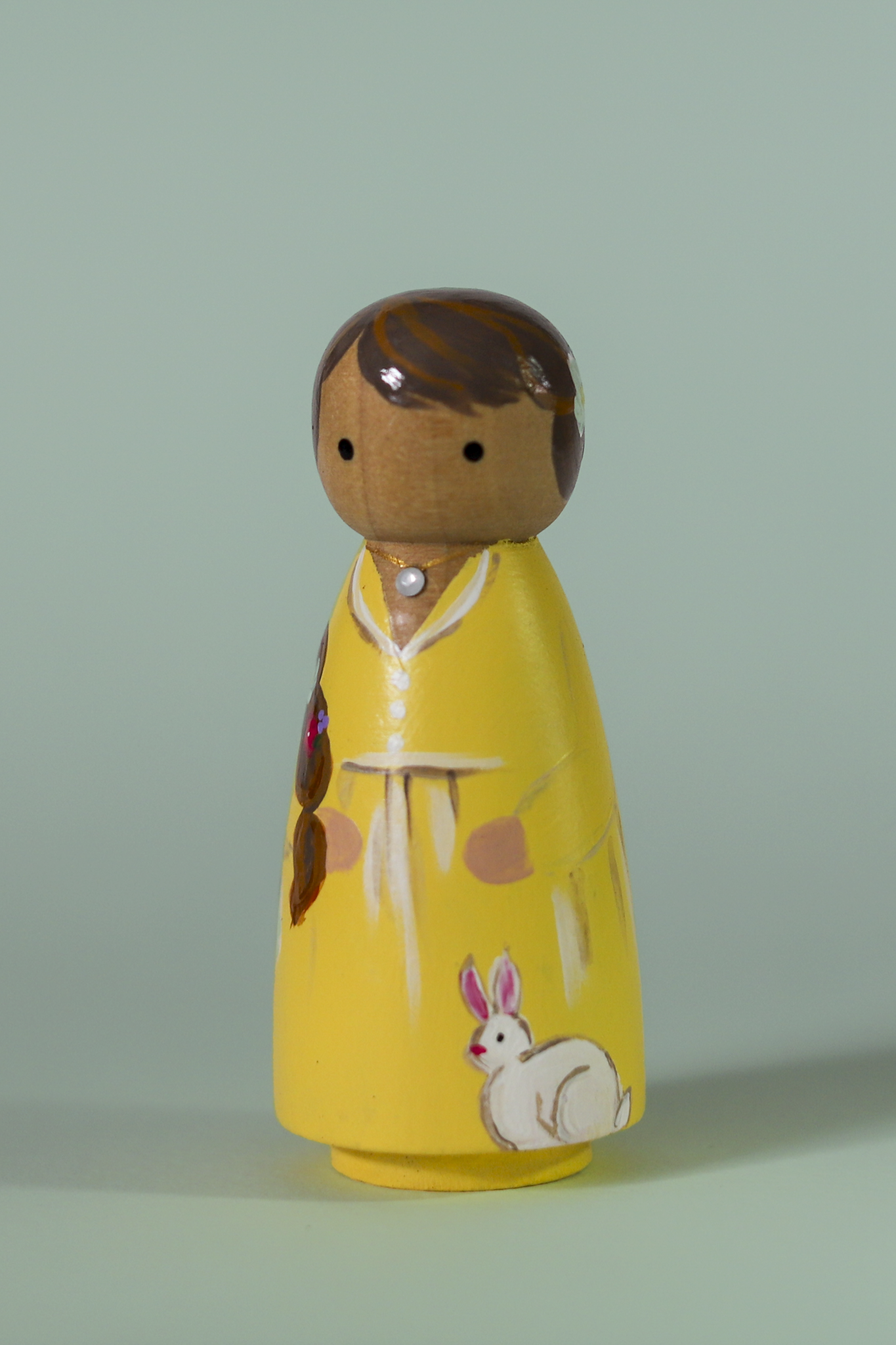 Handpainted Garden Girls - 3.5" Wooden Dolls Artisan Collectibles