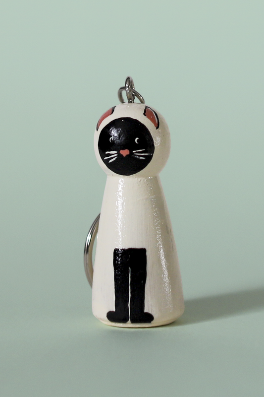 Wooden Animal Keychains Handpainted