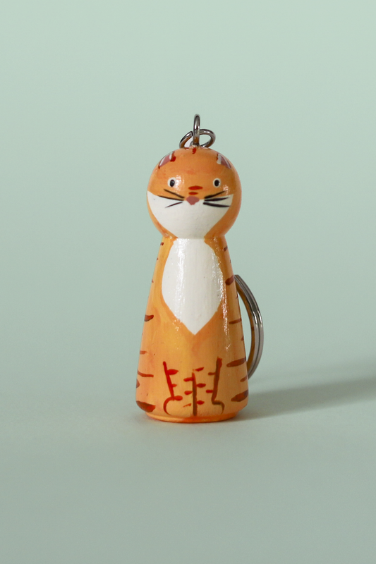 Wooden Animal Keychains Handpainted